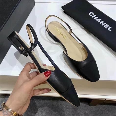 chanel shoes flats replica|Chanel style slingback shoes.